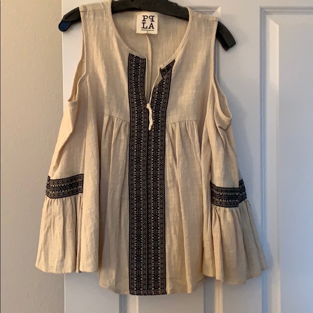 Boho cold shoulder top
